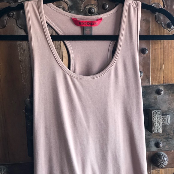 Hot Kiss Long Nude/Tan  Sleeveless Bodycon Dress - Picture 4 of 8